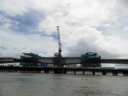 海側からの高架橋現場 海側からの高架橋現場