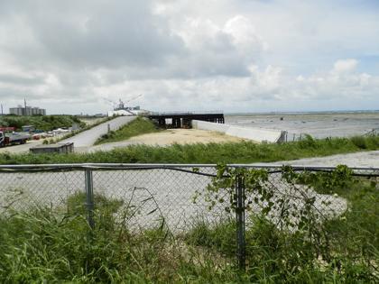 海側からの高架橋現場 海側からの高架橋現場