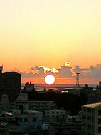 台風前後の夕日って・・・