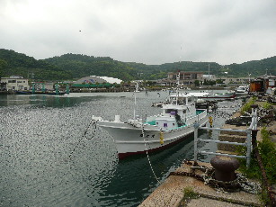 旅館の前の海