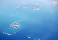 浮原島　うきばるじま　無人島　飛行機から見る