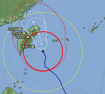 沖縄の台風 台風15号