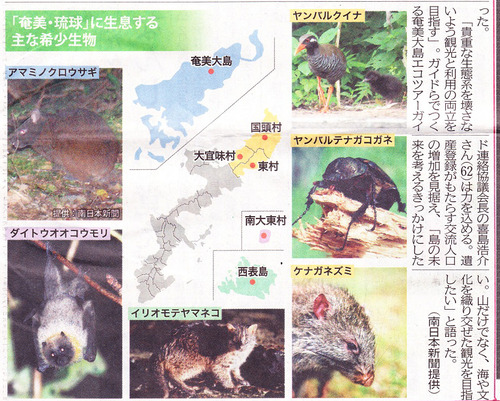 琉球・奄美 世界自然遺産へ 暫定リスト記載