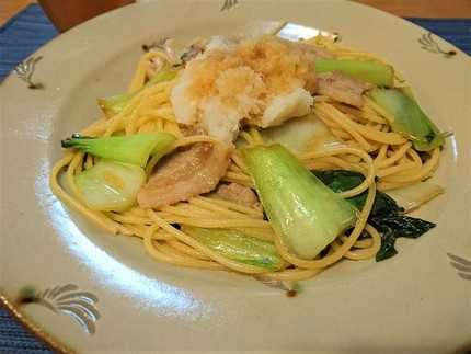 豚肉と青梗菜の和風スパゲティ / 大根おろしとポン酢であっさり 豚肉と青梗菜の和風スパゲティ / 大根おろしとポン酢であっさり