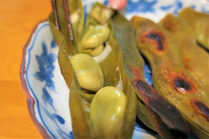 トマトとキャベツの卵炒め & 大きなそらまめ トマトとキャベツの卵炒め & 大きなそらまめ