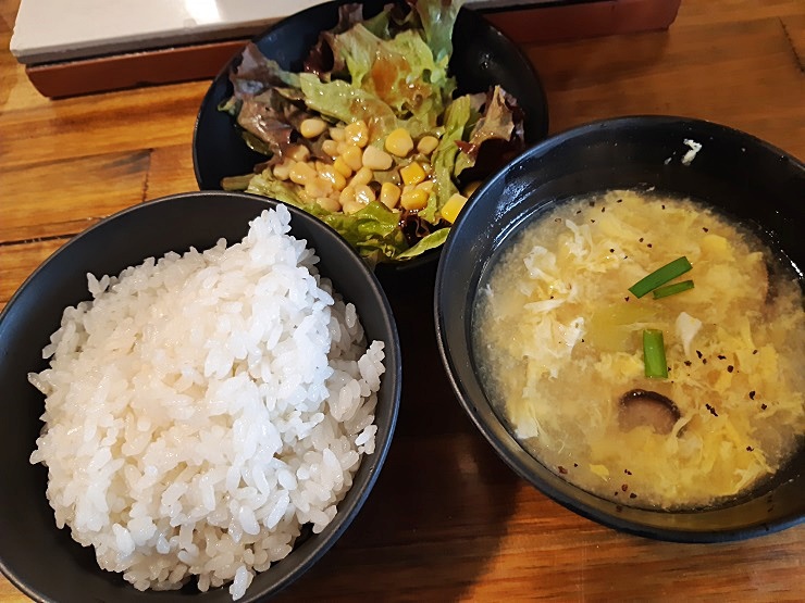 七輪焼肉 安安 パイプライン店 ライス スープ サラダ セット