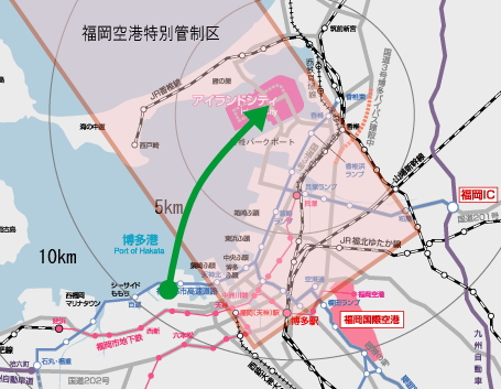 福岡市立こども病院移転関連の地図