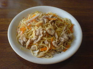 豚肉とネギの和風パスタ