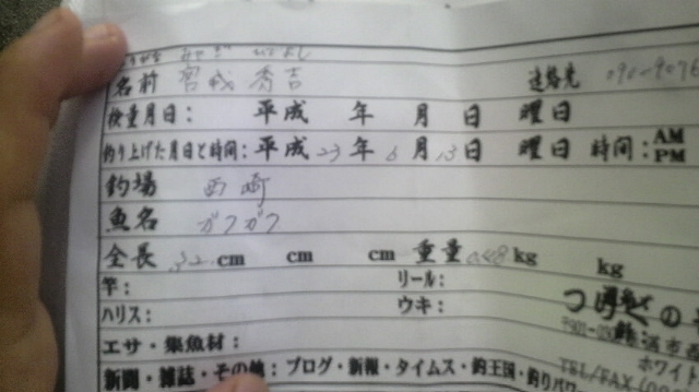 釣果報告!!