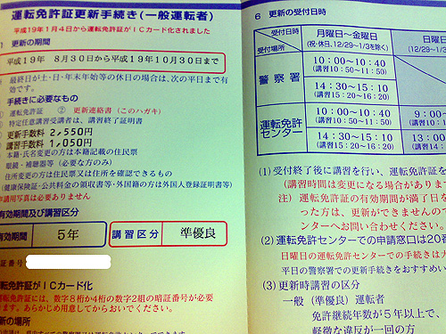 運転免許証の更新
