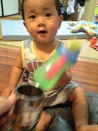 孫と飲んでま〜す♪ 2008/08/19 21:36:13