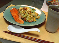 しめじとレタスの炒飯