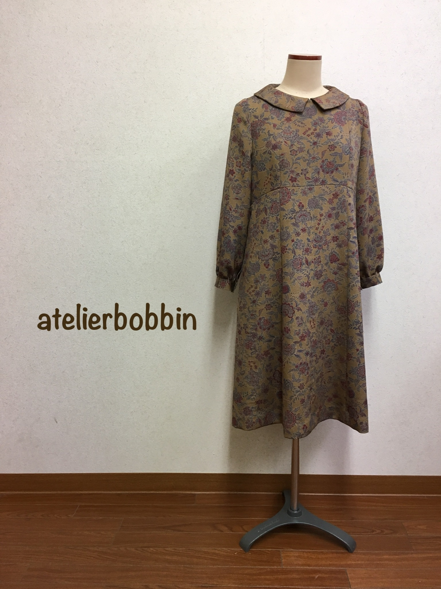 小紋からワンピース～着物リメイク～:お針子bobbin ＊atelierbobbin＊