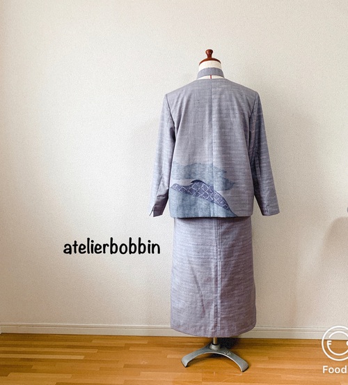 紬のつけ下げからスーツ 〜着物リメイク〜:お針子bobbin ＊atelierbobbin＊