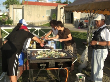 アラハビーチでバーベキュー 山長会