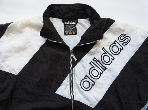 90's adidas アディダス 黒×白 ヴィンテージ ナイロンジャケット:沖縄 