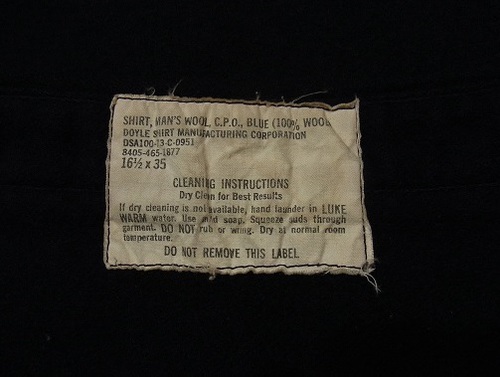 70's 73年 U.S.NAVY CPO ウールシャツ:沖縄古着屋CYCLONE サイクロン