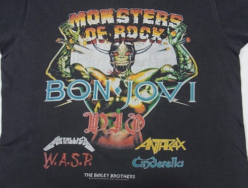 80s 87年 MONSTERS OF ROCK モンスターズオブロック ミュージックフェス ヴィンテージ Tシャツ