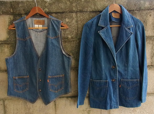 70's Levi's リーバイス デニムベスト＆デニムテーラードジャケット