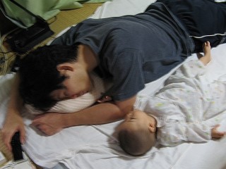 ぱぱ、夜勤明けの朝