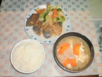 ★あじのフライパン焼きと五目豚汁★