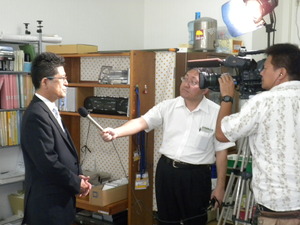 ＴＰＰ協定交渉参加の問題について地元報道の取材を受ける！