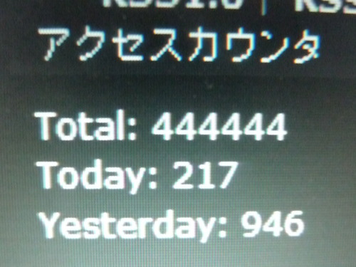 祝　アクセスカウンター　444444件達成！