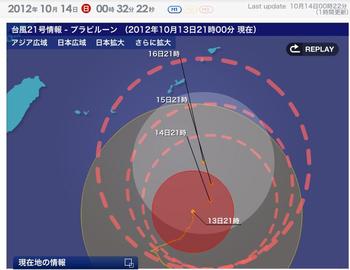 台風情報 進路予報 ２１号 米海空軍合同台風警報センター