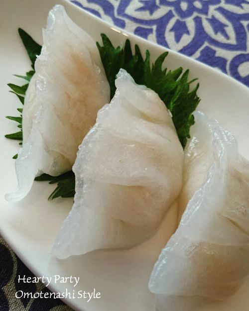 浮き粉から作るぷりっぷりの海老餃子 おもてなし料理教室 Hearty Party Okinawa