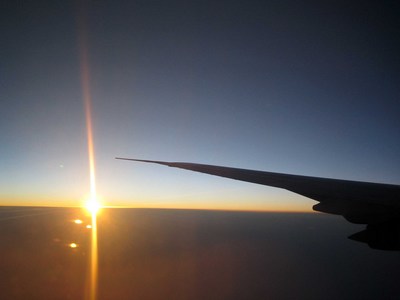 雲の上の夕日