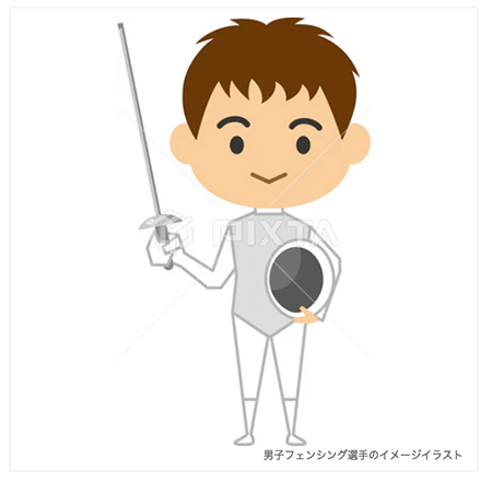 男子フェンシング選手のイメージイラスト