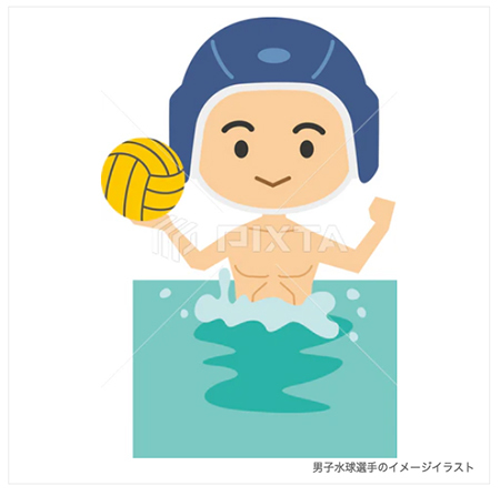 男子水球選手のイメージイラスト