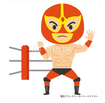 覆面プロレスラーのイメージイラスト
