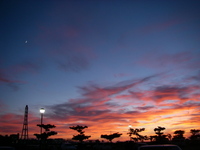 夕景を眺める