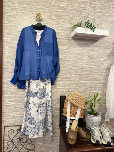 沖縄の大人可愛い系セレクトショップ セレーネ:透け感リネンシャツ