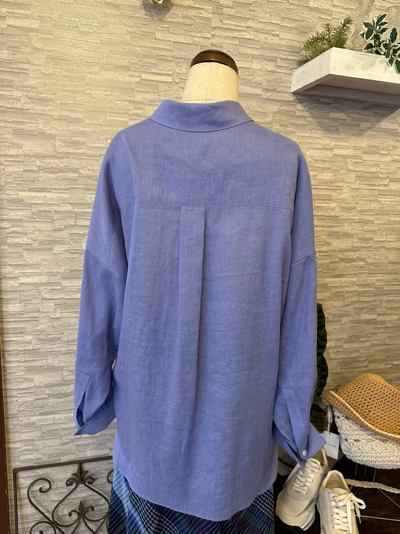 ポーシャル☆カシュクールにもなる麻綿のシャツ