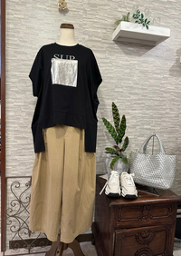 coomb☆箔プリントのロングTEE