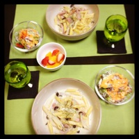 ベーコンとしめじのクリームパスタ 2013/04/22 22:02:38