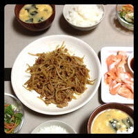 うちのごはん　もやしのねぎ味噌炒め 2013/05/06 23:05:00