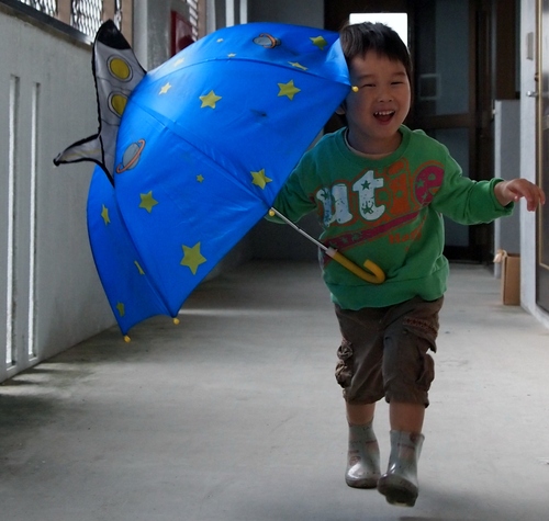 雨も楽しく。