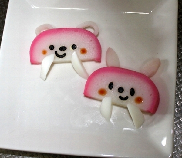 かまぼこキャラ弁当まとめ♪お正月飾りおかず