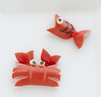 夏キャラ弁当ウインナー　カニさん魚さん 2021/07/23 15:23:42