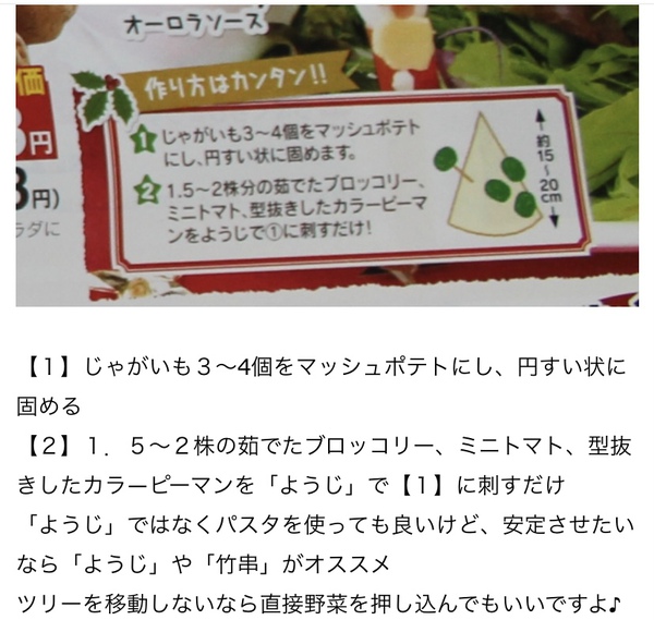 クリスマスキャラ弁ご飯　ツリーサラダ