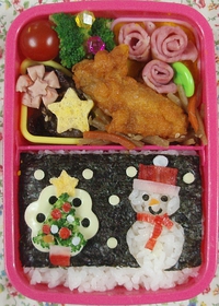 クリスマスキャラ弁　冬のお弁当 2021/10/21 16:16:25