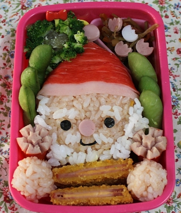 クリスマスキャラ弁　冬のお弁当