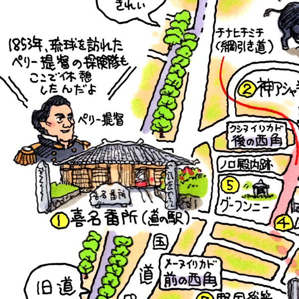 沖縄のイラストマップ・街歩き