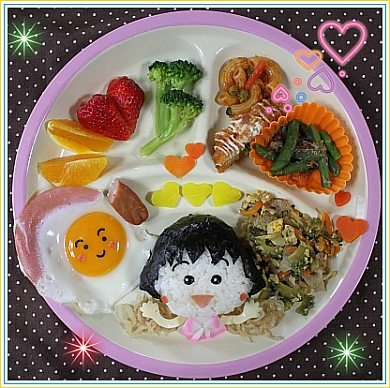 キャラ弁♪ちびまる子ちゃんのプレート！